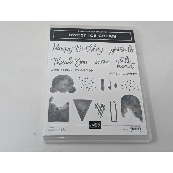 Stampin Up Sweet Ice Cream Treats‎ Candy Food Clear Stamp Set - Picture 5 of 8